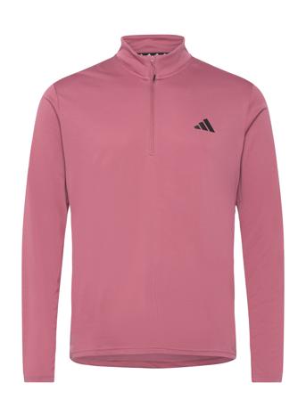 Adidas Train Essentials Training 1/4 Zip Long-Sleeve T-Shirt Sport Sport Clothing Sport Sweatshirts & Hoodies Sport Sweatshirts Pink Adidas 