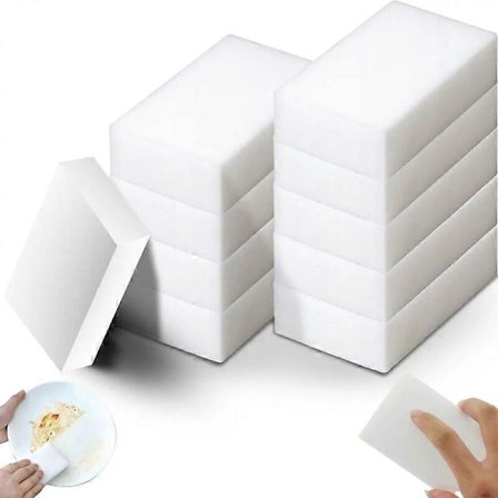 10 stk. Mirakelsvamp Nano Svamp - Rengjøringssvamp Flekkfjerner Hvit