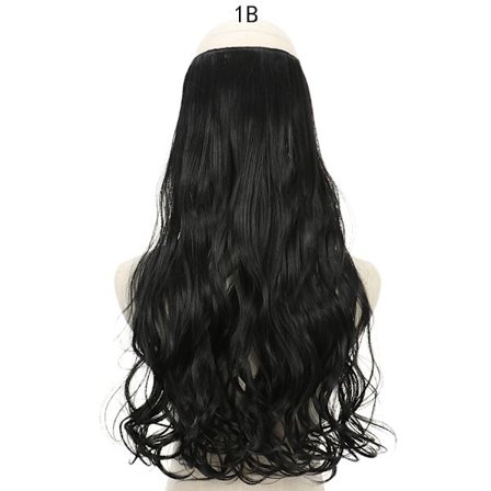 MERISIHAIR Long No Clips Invisible Wire Hair Extensions 16 22 32" Syntetiskt Vågigt Svart Brun One Piece Hairpiece Hårförlängning