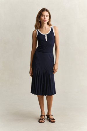 GANT Damen Ausgestellter schräg geschnittener Rock (36) Marineblau