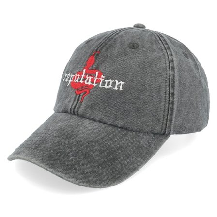 Iconic - Snake Reputation Washed Black Dad Cap Unconstructed Black Cap - @ Hatstore