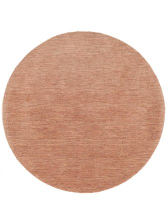 Tappeto Di Lana Monocromatico Handloom Terracotta Rotondo