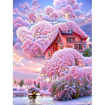 30x40cm 5D DIY Diamantmaleri Full,Maison de Rêve#E,DIY Diamant