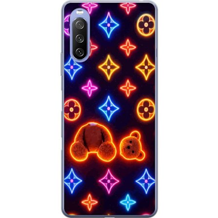 Yhteensopiva Puhelinkuori Sony Sony Xperia 10 III Neonvärisellä ylellisellä kuviolla, jossa hehkuvia nalleja pop-taide-esteetiikassa