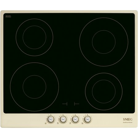 Smeg 60 cm Cortina Induktiokeittotaso kehyksellä, Creme