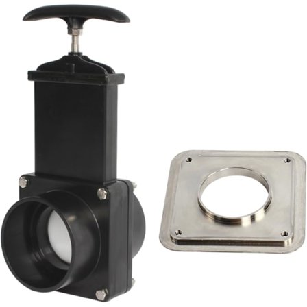 Manuell Plastdörrventil Husbilstillbehör 63 mm Hållbar Flödeskropp Metallhandtag Husvagn Släpvagn Husbil