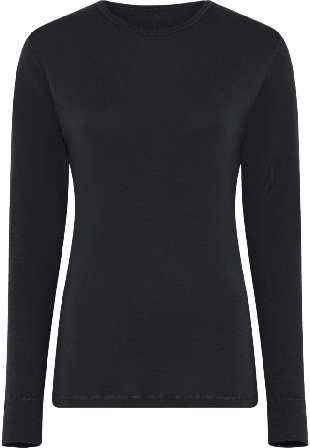 Dovre 100% Merinoull, Långärmad T-shirt, Svart Linnen Dam M