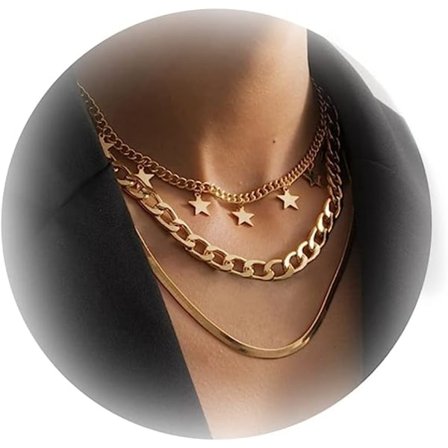 IC Gold Star Choker Halskjede til Kvinner Søt Halskjede til Tenåringsjenter Trendy Star Halskjede Choker Justerbar