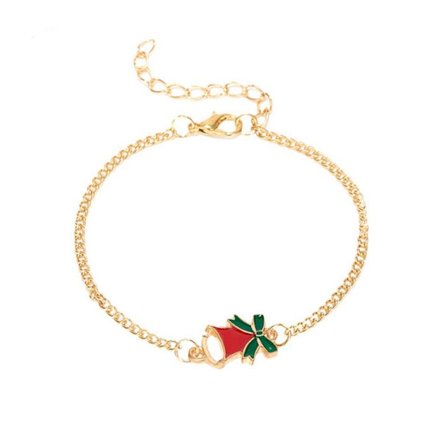 Vackert armband med klocka med grönt band jul