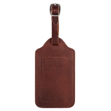 Etiqueta para equipaje | Cuero de búfalo de grano completo de color canela Montreal para hombres - Regalos para viajeros