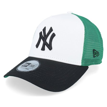 New Era - MLB - White - trucker - Cap - Hatstore Exclusive x New York Yankees MLB Contrast White/Green/Black A-frame Trucker - Hatstore