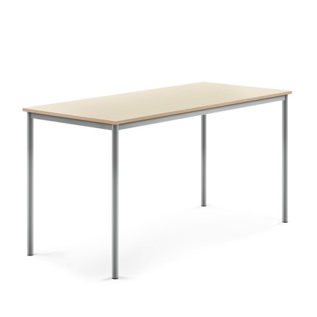 Tisch SONITUS, 1800x800x900 mm, Hochdrucklaminat Birke, alugrau