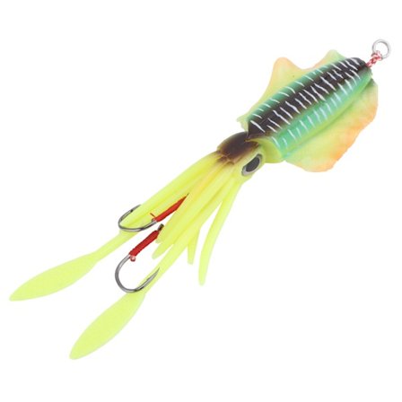 Fiskesimuleringslokke UV Blekksprut Myk Lokke Lysende Blekksprut Wobbler Agns Blekksprut Fiske Simulering Lokke Gul Grønn