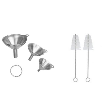 6 stk. køkkenredskaber stabelbart multifunktionelt rustfrit stål tragt