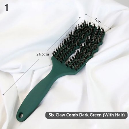 Hårbørste Hodebunnsmassasje Kam Bust og Nylon Hårbørste Kvinner Våt Krøllete Flokefritt Hårbørste for Hår Salong Styling Verktøy