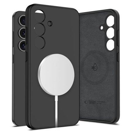 Tech-Protect MagSafe-etui i flytende silikon for Samsung Galaxy S25 - Svart