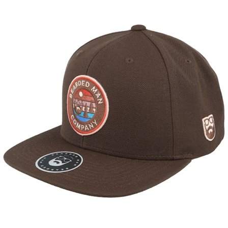 Bearded Man - Brun snapback Caps - Retro Sunset Patch Dark Brown Snapback @ Hatstore