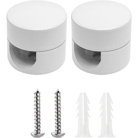 Aluminium væg- og loftskabelholder [4 stk., Hvid] Loftsmontering med skruer og dyvler, overflademonteret kabelholder til dine DIY-projekter, 18*16mm