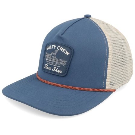 Salty Crew - Blå trucker Keps - Boat Shop Pilot Blue Trucker @ Hatstore