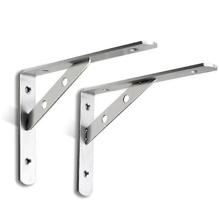 2 Pieces Wall Brackets, Wall Mount Shelf Brackets, Console Angle Brace Bracket, 90 Degree Metal Wall Corner Bracket - 200x140 Mm S