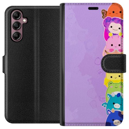 Yhteensopiva Lompakkokotelo Samsung Galaxy A14 5G Tumma siluetti Jeesuksesta, jolla on orjantappurakruunu mustaa taustaa vasten, voimakkaassa kontrast