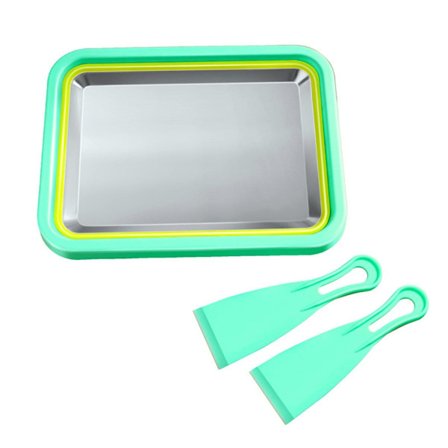 Liten Frysbricka i Rostfritt Stål för Hemmagjord Glass och Yoghurt, Fruktsnacks, Grön