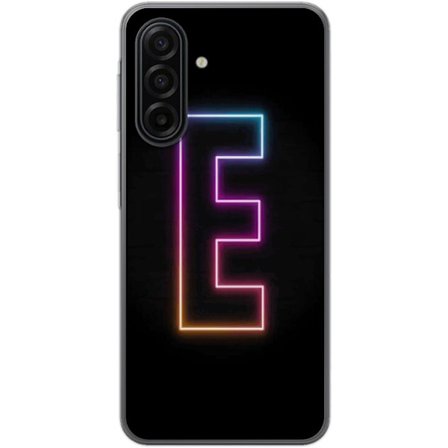 Kompatibelt Mobildeksel til Samsung Galaxy A17 5G Minimalistisk neonbokstav E i lyse farger mot mørk bakgrunn i moderne og elegant design