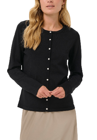 Saint Tropez JilaSZ Deco Cardigan Stickat Dam Svart XXL