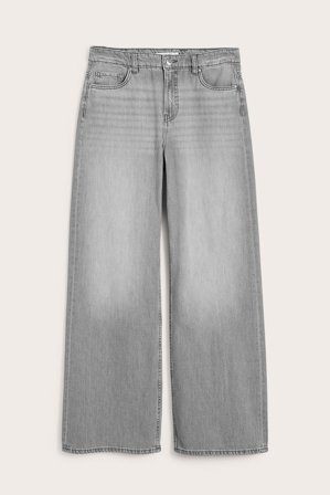 Kappahl | Wide Jeans High Waist | Ljusgrå