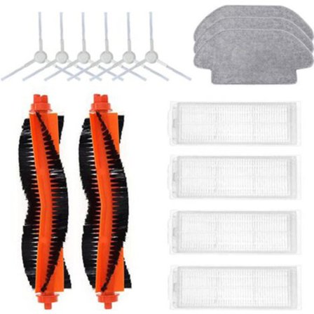 Ersättningstillbehörssats för Mi Robot 2S och Mi Robot Vacuum Mop P 15-pack 2 huvudborstar och 4 filter och 6 sidoborstar och 3 moppar