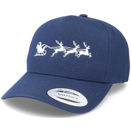 Ho-Ho-Hats - Blauw adjustable Cap - Santas Sleigh Curved A-Frame Navy Adjustable - Iconic @ Hatstore