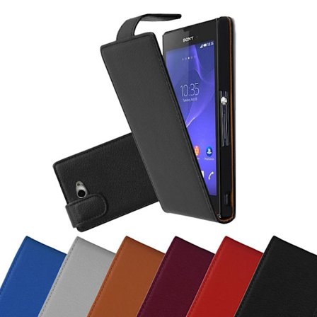 Sony Xperia M2 / M2 AQUA Hülle Handy Cover Flip Case Etui - med texturerad yta
