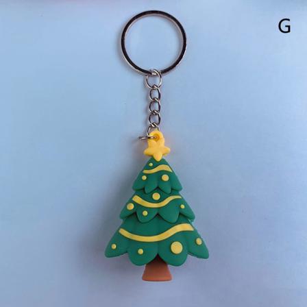 Tecknad Julnyckelring Älg Santa Claus Snowman Keyring Gift