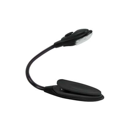 Fleksibel LED-boglæselampe, Clip-on-dæmper, bærbar bord- og skrivebordslampe, ny model - sort