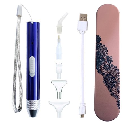 Blå Diamantmålning Pen Tip Drill Pen med Ljus 5D DIY Diamon