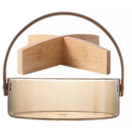 Klar glass serveringsbrett med rund håndtak Godteri konditori oppbevaring Fruktkurv arrangør Kjøkkenutstyr for hjemmedekor 2