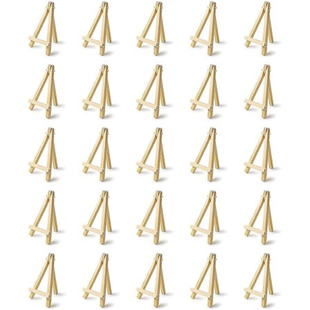 25 Mini Staffeli i Tre, 5 Tommer. For Visning av Visitkort, Bilder, Små Lerret, Klasserom