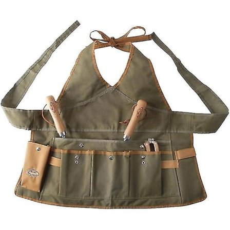 Forkle for kvinner, hageforkle med lommer, ca. 166*112 cm