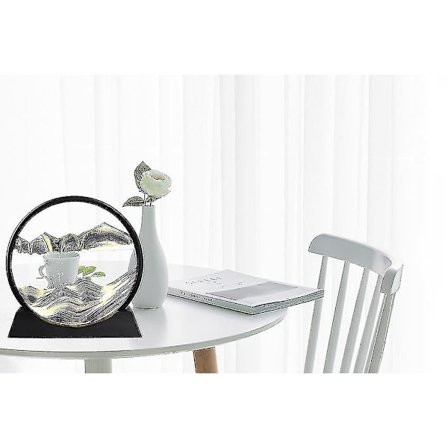 Levende Sand Kunst Bilde Rundt Glass 3D Dyp Hav Sandlandskap Flytende Sand Ramme Hjemmeinnredning
