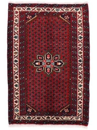 Tappeto Hamadan 71X101 Nero/Rosso Scuro (Lana, Persia/Iran)