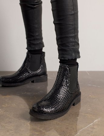 ANGULUS Booties - Flat - With Elastic - Black - 38.5