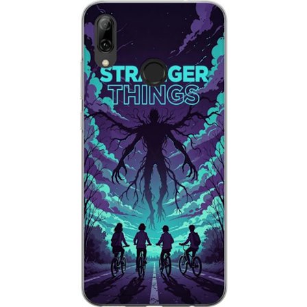 Yhteensopiva Puhelinkuori Huawei Huawei P smart 2019 Stranger Things -inspiroitunut fantasiaillustraatio, jossa on tumma hirviö, pyöräilevät lapse