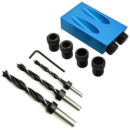 Diy Hål Trä Fick Jig Borr Set Snickeri Verktyg Skruv Snickare Adapter