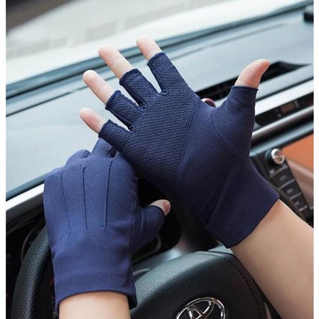 (Blå) Män Fingerlösa Körhandskar Solskydd Halkskyddande Handske