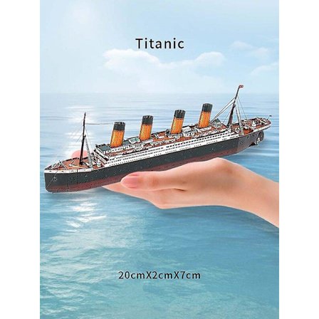 Det er en puslespilsgave af 3D metal puslespil Titanic model skib krydstogt håndværk børns pædagogiske puslespil