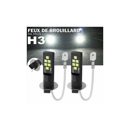 Bil LED dimljus 80W par H3 LED strålkastare 6000-6500K dagsljus körljus CHAM