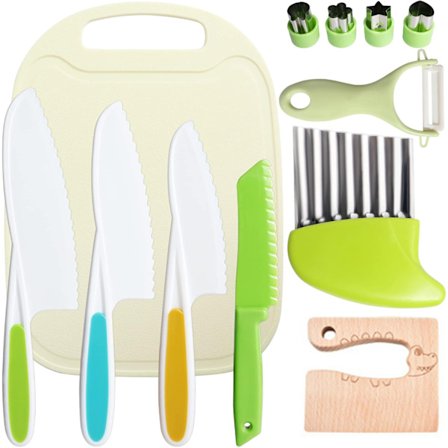 Lasten leivonta keittiö veitsi keittiösetti lasten keittiö keittiövälineet 12-osainen monivärinen, Lasten leikki