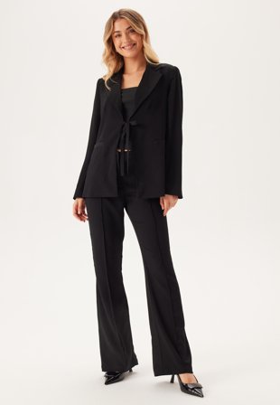 BUBBLEROOM Flared Structured Suit Trousers Klær