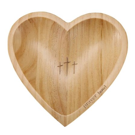 Böneskål, Hjärtformad Böneskål i Trä, Träskål för Bön [HK]