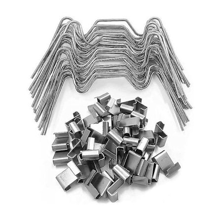 50 st Greenhouse Glasrutor Fästklämmor Rostfritt Stål, 25x Greenhouse Glazing W Trådklämmor Och 25x Greenhouse Glazing Z